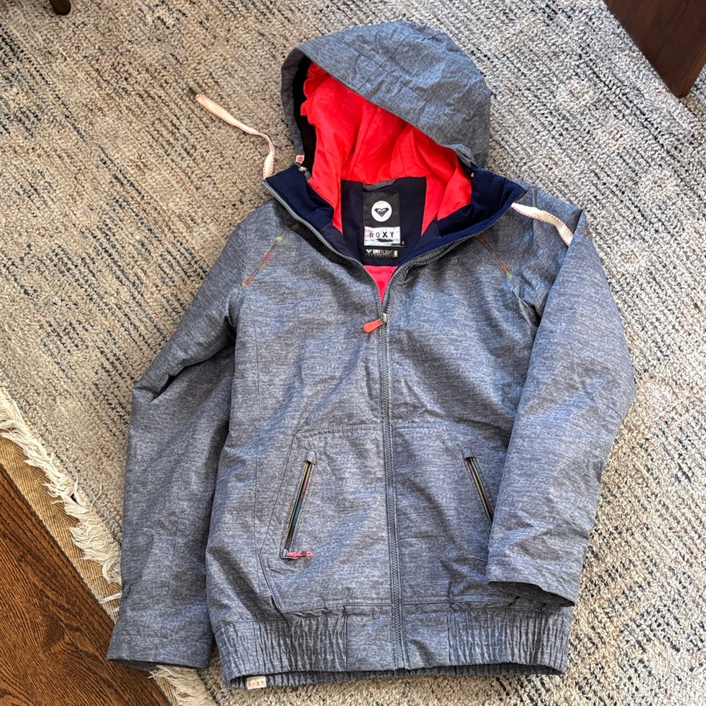 Roxy Gray Ski Jacket With Red Lining - image 1